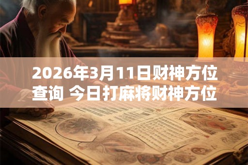 2026年3月11日财神方位查询 今日打麻将财神方位一览表 2026年3月11日财神方位查询 今日打麻将财神方位一览表