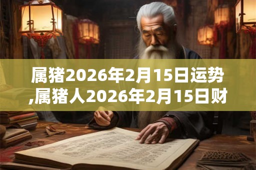属猪2026年2月15日运势,属猪人2026年2月15日财运,生肖猪2026年2月15日运势