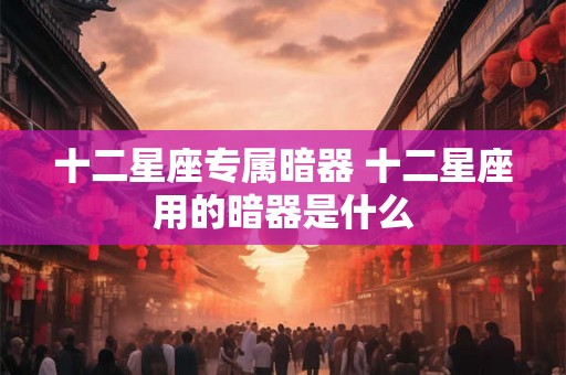十二星座专属暗器 十二星座用的暗器是什么