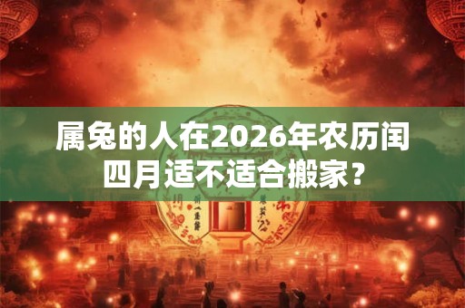 属兔的人在2026年农历闰四月适不适合搬家？