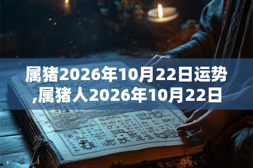 属猪2026年10月22日运势,属猪人2026年10月22日财运,生肖猪2026年10月22日运势