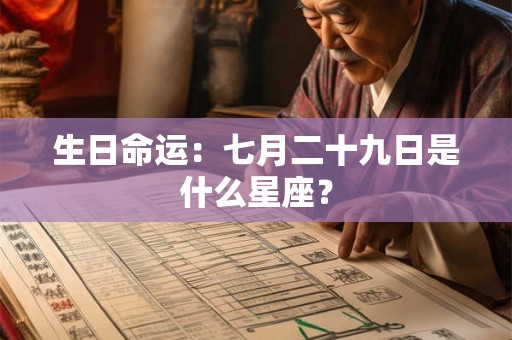 生日命运:七月二十九日是什么星座? 生日命运:七月二十九日是什么星座?