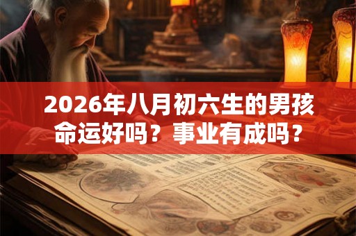 2026年八月初六生的男孩命运好吗？事业有成吗？