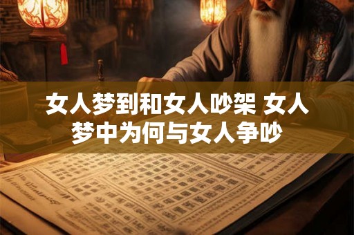 女人梦到和女人吵架 女人梦中为何与女人争吵