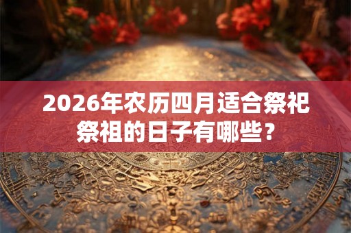 2026年农历四月适合祭祀祭祖的日子有哪些？
