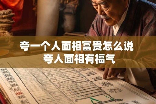 夸一个人面相富贵怎么说  夸人面相有福气