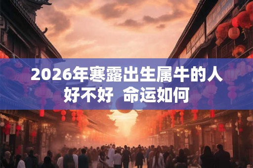 2026年寒露出生属牛的人好不好  命运如何