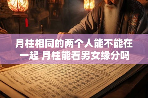月柱相同的两个人能不能在一起 月柱能看男女缘分吗