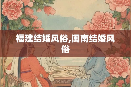 福建结婚风俗,闽南结婚风俗
