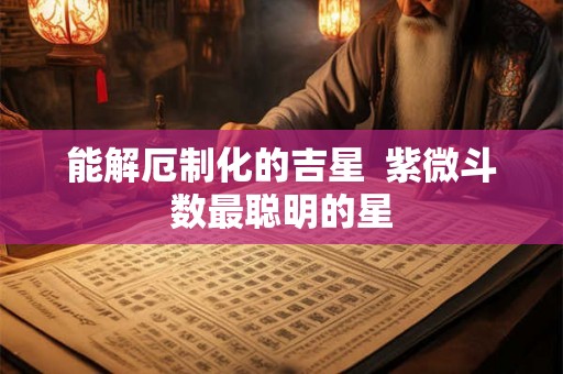 能解厄制化的吉星  紫微斗数最聪明的星