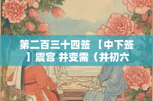 第二百三十四签 【中下签】震宫 井变需（井初六