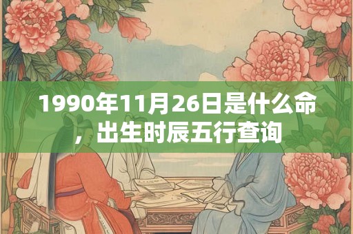1990年11月26日是什么命，出生时辰五行查询