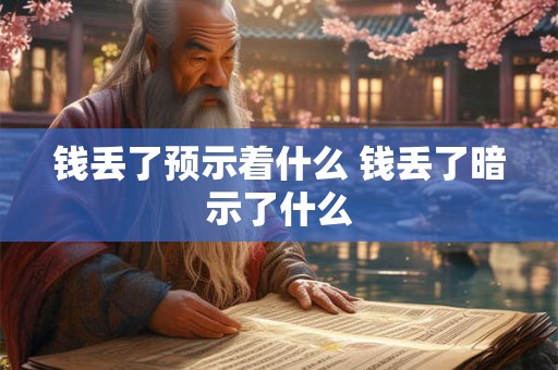 钱丢了预示着什么 钱丢了暗示了什么 钱丢了预示着什么 钱丢了暗示了什么