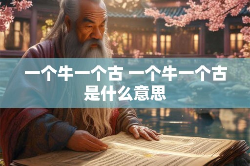 一个牛一个古 一个牛一个古是什么意思