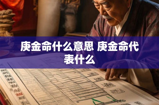 庚金命什么意思 庚金命代表什么