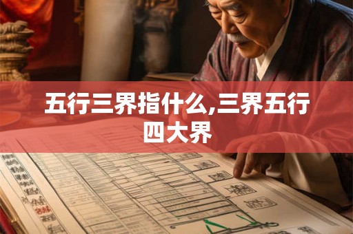 五行三界指什么,三界五行四大界