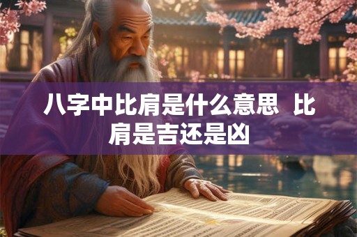八字中比肩是什么意思  比肩是吉还是凶