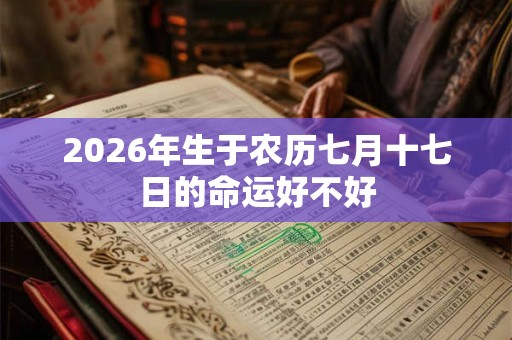 2026年生于农历七月十七日的命运好不好