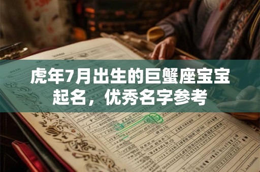 虎年7月出生的巨蟹座宝宝起名，优秀名字参考