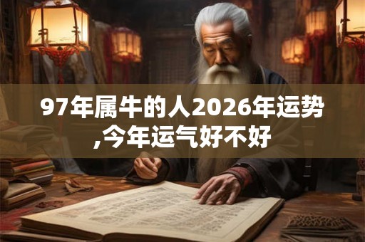 97年属牛的人2026年运势,今年运气好不好