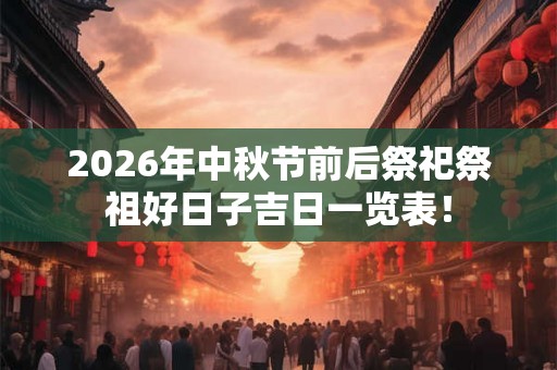 2026年中秋节前后祭祀祭祖好日子吉日一览表！
