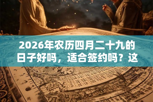 2026年农历四月二十九的日子好吗,适合签约吗?这天卦象如何? 2026年农历四月二十九的日子好吗,适合签约吗?这天卦象如何?