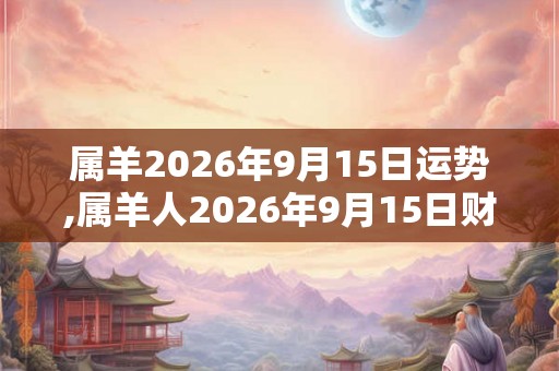 属羊2026年9月15日运势,属羊人2026年9月15日财运,生肖羊2026年9月15日运势 属羊2026年9月15日运势,属羊人2026年9月15日财运,生肖羊2026年9月15日运势