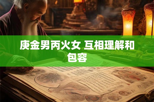 庚金男丙火女 互相理解和包容