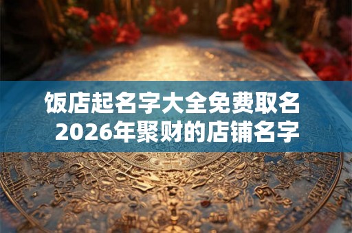 饭店起名字大全免费取名 2026年聚财的店铺名字