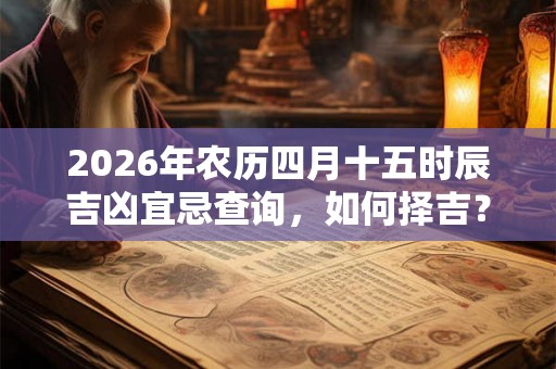 2026年农历四月十五时辰吉凶宜忌查询，如何择吉？