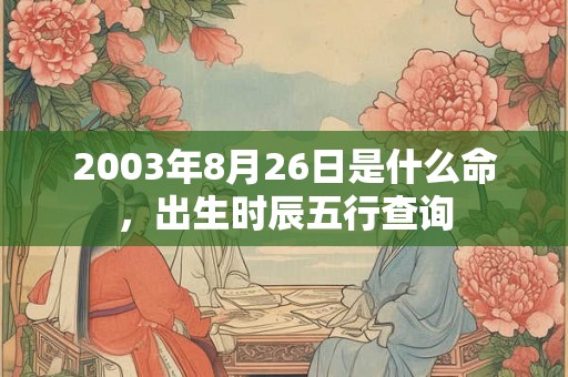 2003年8月26日是什么命，出生时辰五行查询