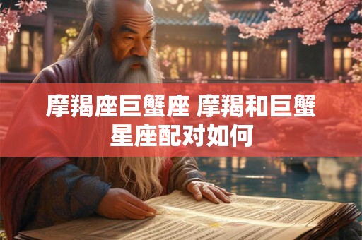 摩羯座巨蟹座 摩羯和巨蟹星座配对如何