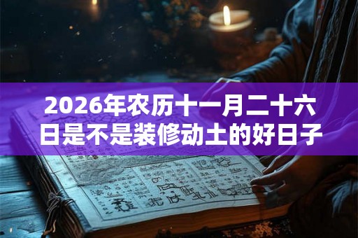 2026年农历十一月二十六日是不是装修动土的好日子? 2026年农历十一月二十六日是不是装修动土的好日子?