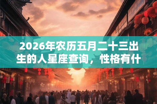 2026年农历五月二十三出生的人星座查询，性格有什么特征？