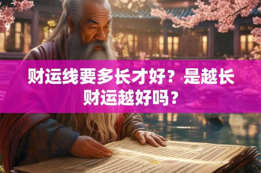 财运线要多长才好？是越长财运越好吗？