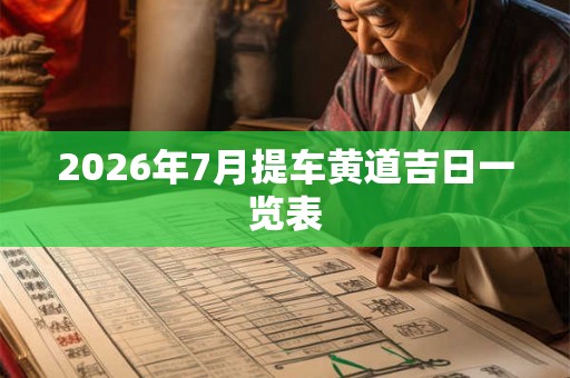 2026年7月提车黄道吉日一览表