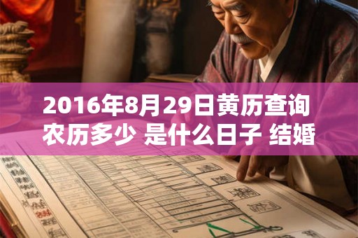 2016年8月29日黄历查询 农历多少 是什么日子 结婚吉时
