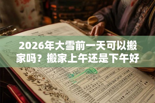 2026年大雪前一天可以搬家吗？搬家上午还是下午好？