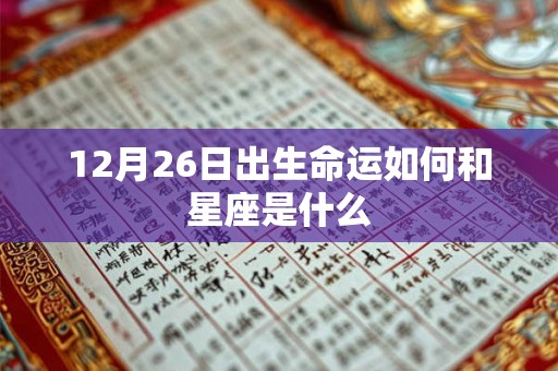 12月26日出生命运如何和星座是什么