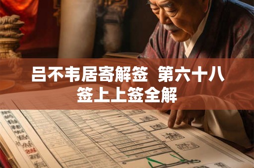 吕不韦居寄解签  第六十八签上上签全解