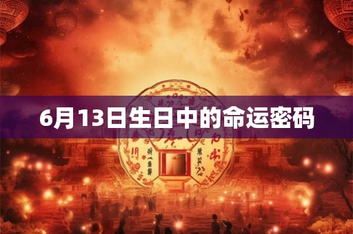6月13日生日中的命运密码