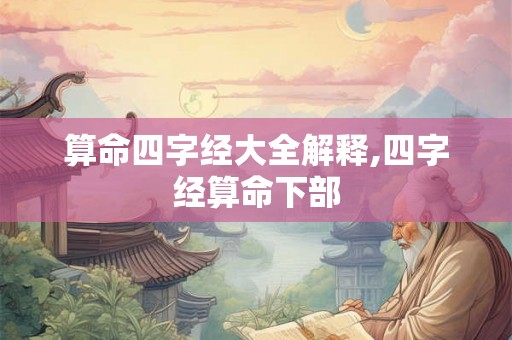 算命四字经大全解释,四字经算命下部 算命四字经大全解释,四字经算命下部
