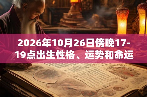 2026年10月26日傍晚17-19点出生性格、运势和命运