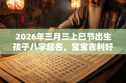 2026年三月三上巳节出生孩子八字起名，宝宝吉利好名字推荐