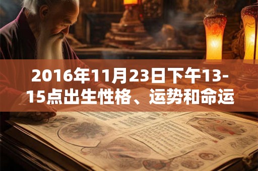 2016年11月23日下午13-15点出生性格、运势和命运 2016年11月23日下午13-15点出生性格、运势和命运