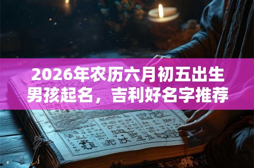 2026年农历六月初五出生男孩起名，吉利好名字推荐