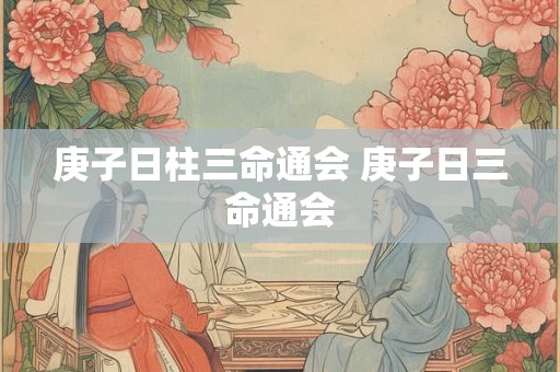 庚子日柱三命通会 庚子日三命通会