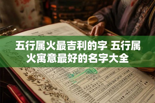 五行属火最吉利的字 五行属火寓意最好的名字大全