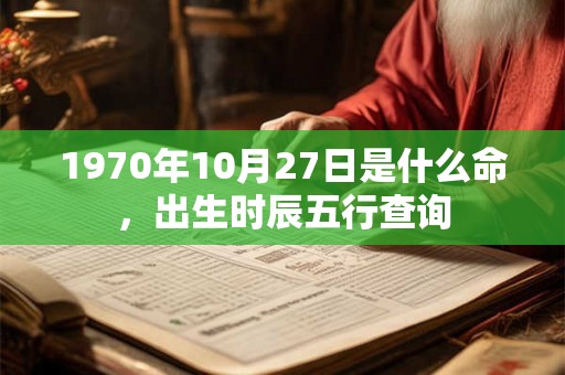 1970年10月27日是什么命，出生时辰五行查询