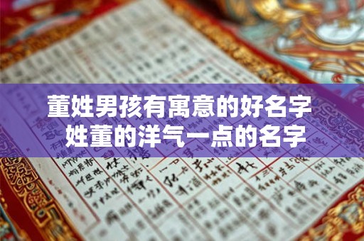 董姓男孩有寓意的好名字 姓董的洋气一点的名字 董姓男孩有寓意的好名字 姓董的洋气一点的名字